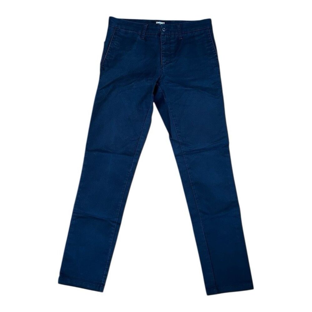 Carhartt WIP Sid Pants Men 31x32 Navy Slim Tapered Chino Stretch Twill Workwear